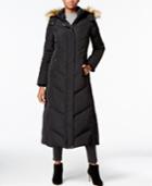 Jones New York Faux-fur-trim Hooded Down Maxi Coat