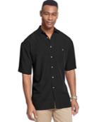 Campia Moda Big And Tall Short Sleeve Solid Textured Shirt