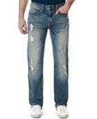 Buffalo David Bitton Men's Six-x Stretch Slim-straight-fit Destroyed Indigo Wash Jeans