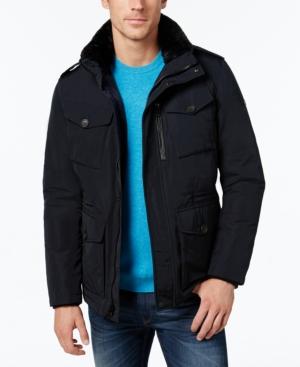 Calvin Klein Men's Jacket With Faux-fur-collar