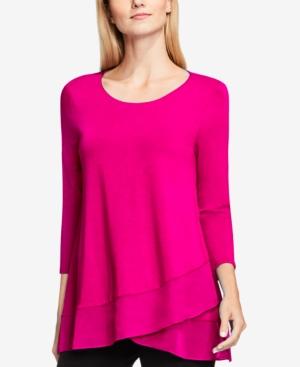 Vince Camuto Asymmetrical Chiffon-hem Top