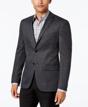 Alfani Slim-fit Charcoal Herringbone Slim-fit Soft Tailored Sport Coat