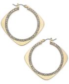 I.n.c. Gold-tone Pave Square Hoop Earrings, Created For Macy's