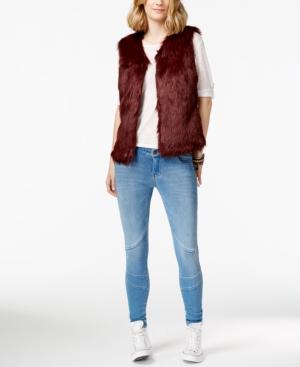 Say What? Juniors' Patterned Faux-fur Vest