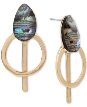 Robert Lee Morris Soho Gold-tone Abalone Stone Drop Earrings