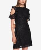 Tommy Hilfiger Cold-shoulder Glitter Lace Dress, Created For Macy's