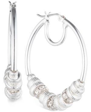 Nine West Silver-tone Metal Mingle Hoop Earrings