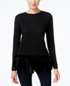 Inc International Concepts Velvet-trim Sweater, Only At Macy's