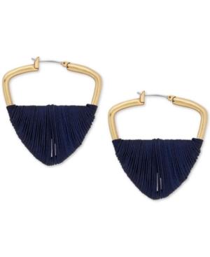 Lucky Brand Gold-tone Thread-wrapped Geometric Hoop Earrings