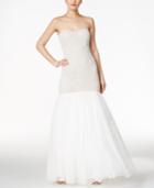 Adrianna Papell Beaded Strapless Mermaid Gown