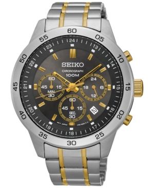 Seiko Men's Chronograph Special Value Two-tone Stainless Steel Bracelet Watch 44mm Sks525
