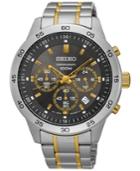 Seiko Men's Chronograph Special Value Two-tone Stainless Steel Bracelet Watch 44mm Sks525