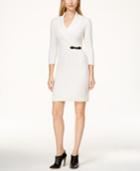 Calvin Klein Buckled Cable-knit Sweater Dress