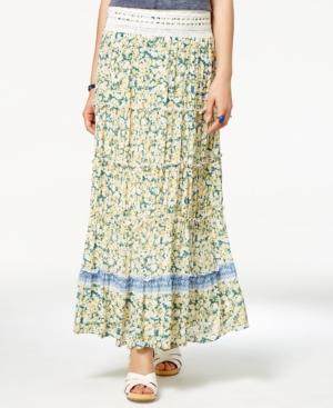 American Rag Printed Crochet-trim Maxi Skirt, Only At Macy's