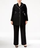 Le Suit Plus Size Three-button Stretch-knit Pantsuit