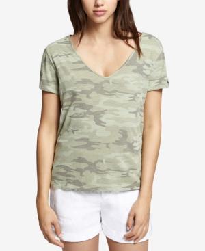 Sanctuary V-neck Camo-print T-shirt