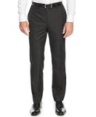 Tallia Black Shadow Striped Slim-fit Pants