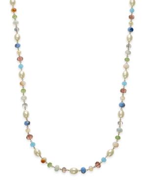 Charter Club Gold-tone Multi-bead Long Necklace, Created For Macy's