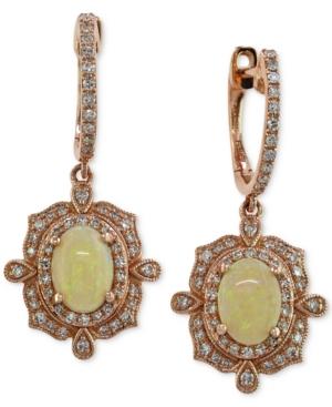 Effy Opal (9/10 Ct. T.w.) And Diamond (3/8 Ct. T.w.) Drop Earrings In 14k Rose Gold
