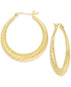 Giani Bernini Rope Hoop Earrings In 24k Gold Over Sterling Silver