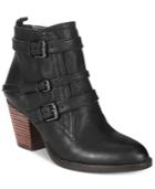 Nine West Fitz Buckle Block-heel Booties Women's Shoes