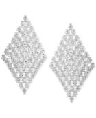 Guess Silver-tone Crystal Kite Drop Earrings