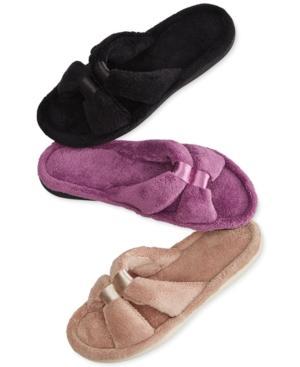 Isotoner Micro-terry Satin Slide Slipper