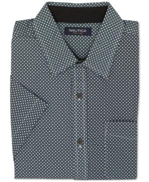 Nautica Men's Slim-fit Geo-print Short-sleeve Shirt