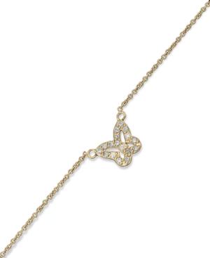 Giani Bernini 18k Gold Over Sterling Silver Or Sterling Silver Anklet, Cubic Zirconia Butterfly Anklet (1/5 Ct. T.w.)