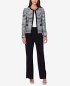 Tahari Asl Petite Metallic Striped Pantsuit