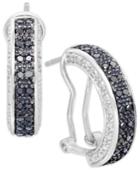 Victoria Townsend Black Diamond Hoop Earrings In Sterling Silver (1/2 Ct. T.w.)