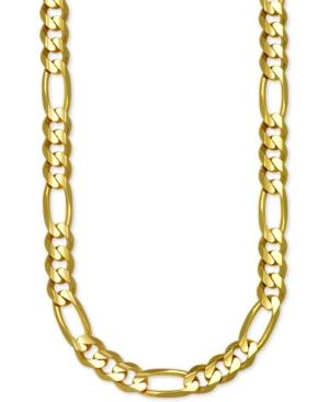Italian Gold Figaro Link 24 Chain Necklace In 14k Gold