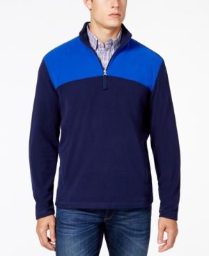 Club Room Men's Colorblock Quarter-zip Fleece Pullover, Created For Macy's