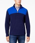 Club Room Men's Colorblock Quarter-zip Fleece Pullover, Created For Macy's