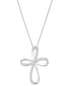 Inspirational Sterling Silver Cubic Zirconia Cross Pendant Necklace
