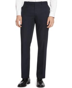 Kenneth Cole Reaction Flat-front Slub Stripe Dress Pants