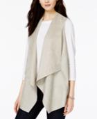 Bar Iii Faux-leather Flyaway Vest, Created For Macy's