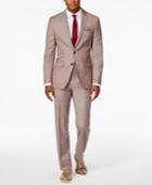 Tallia Men's Red Patterned Slim-fit Suit