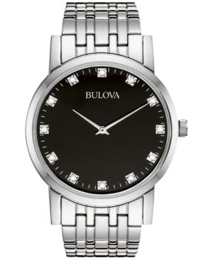Bulova Men's Diamond Accent Stainless Steel Bracelet Watch 38mm 96d106
