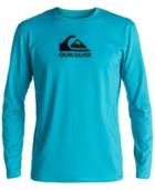 Quiksilver Men's Solid Streak Logo-print Swim Shirt