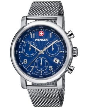 Wenger Men's Swiss Chronograph Urban Classic Stainless Steel Mesh Bracelet Watch 43mm 01.1043.101