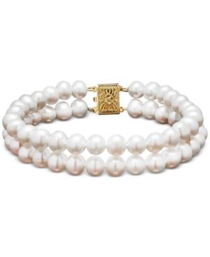 Honora Style Cultured Freshwater Pearl Two-row Bracelet In 14k Gold (6mm)