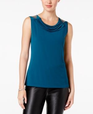 Nine West Embroidered Cowl-neck Top