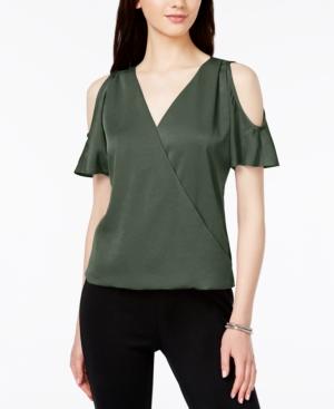 Bar Iii Cold-shoulder Surplice Top, Only At Macy's