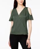 Bar Iii Cold-shoulder Surplice Top, Only At Macy's