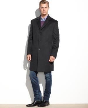 Kenneth Cole Reaction Raburn Wool-blend Over Coat Slim-fit