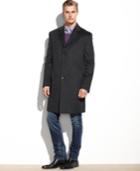 Kenneth Cole Reaction Raburn Wool-blend Over Coat Slim-fit