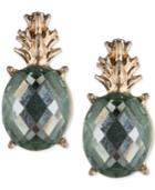 Lonna & Lilly Gold-tone Faceted Stone Pineapple Stud Earrings