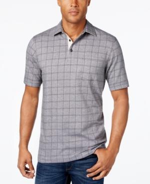 Tasso Elba Men's Windowpane Pocket Polo