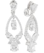Anne Klein Multi-crystal And Pave Orbital Drop E-z Comfort Clip-on Earrings